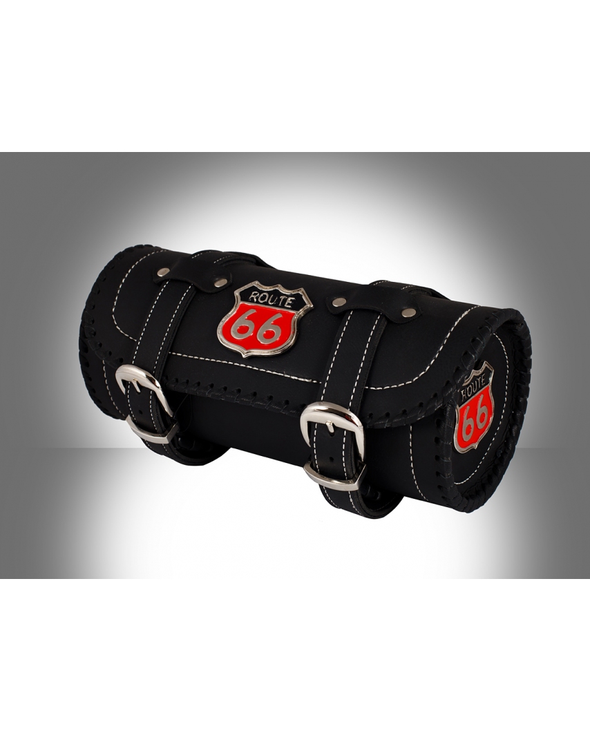 Details about  Route 66 Motorcycle Biker Leather Tool Bag  Roll